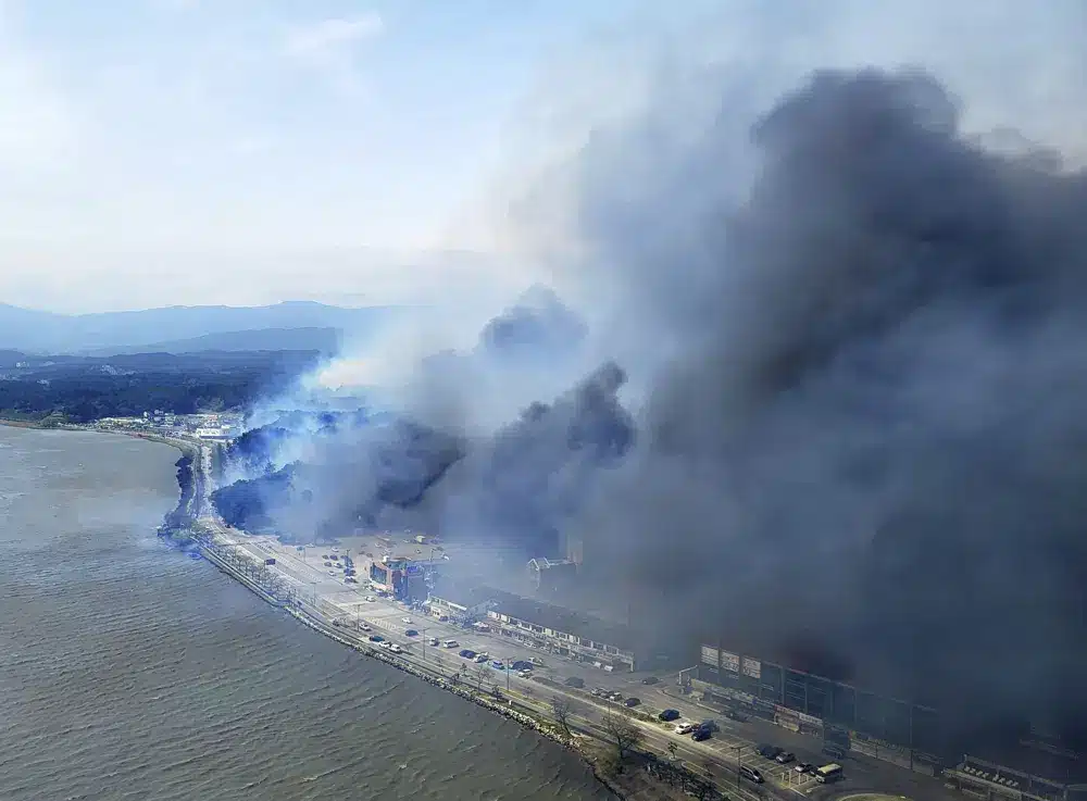 1 dead, Hundreds Flee Wildfire In South Korea Seaside City korea