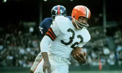 Jim Brown's No. 32 jersey was retired by the Browns in 1971,