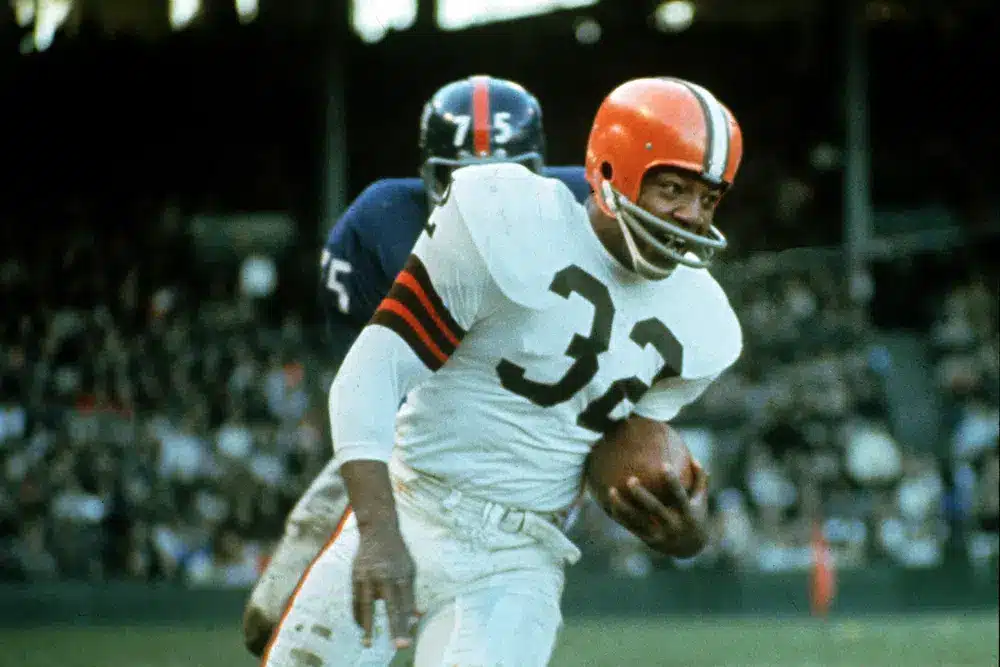 Jim Brown's No. 32 jersey was retired by the Browns in 1971,