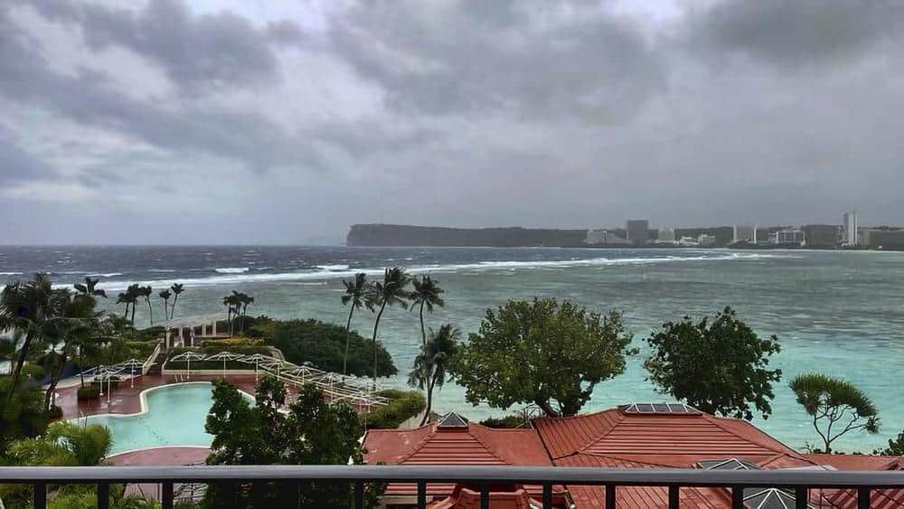 Typhoon Mawar Lashes Guam As Category 4 Storm With Strong Winds, Rain typhoon