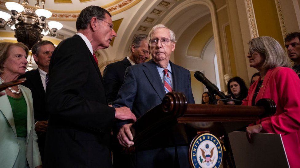 US Senate Leader Mitch McConnell 85, Freezes at Press Briefing