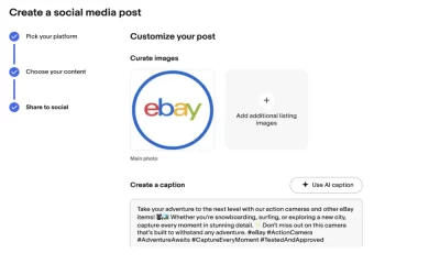 EBay Launches AI-powered Social Caption Generator