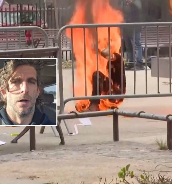 man set himself on fire new york