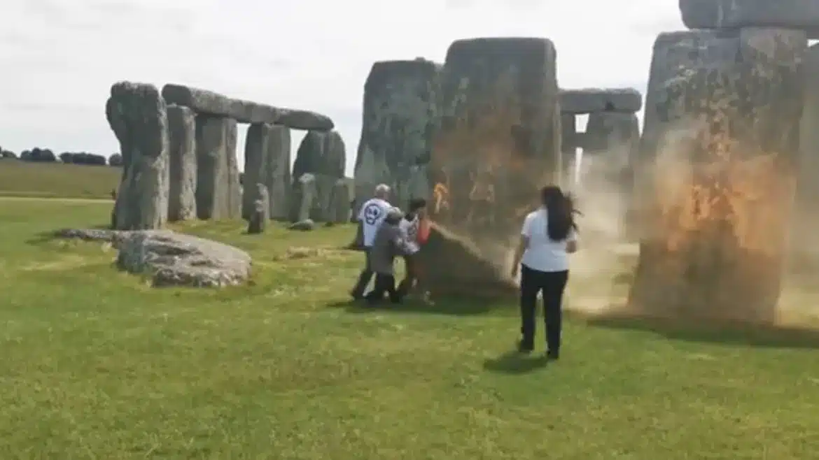 limate Alarmists Arrested for Spraying Stonehenge Orange