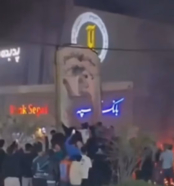 Iran Crowds Topple Statue of Supreme Leader Ali Khamenei