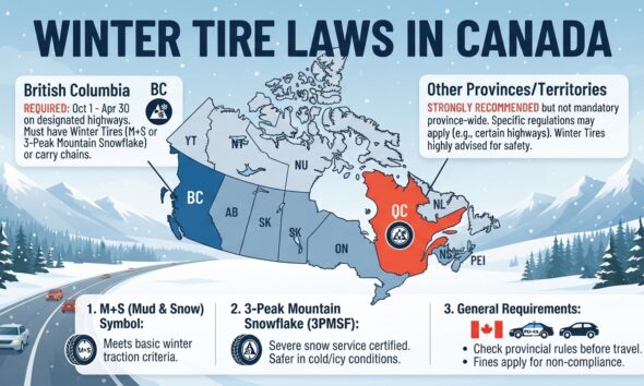 Canada Winter Tire Laws by Province